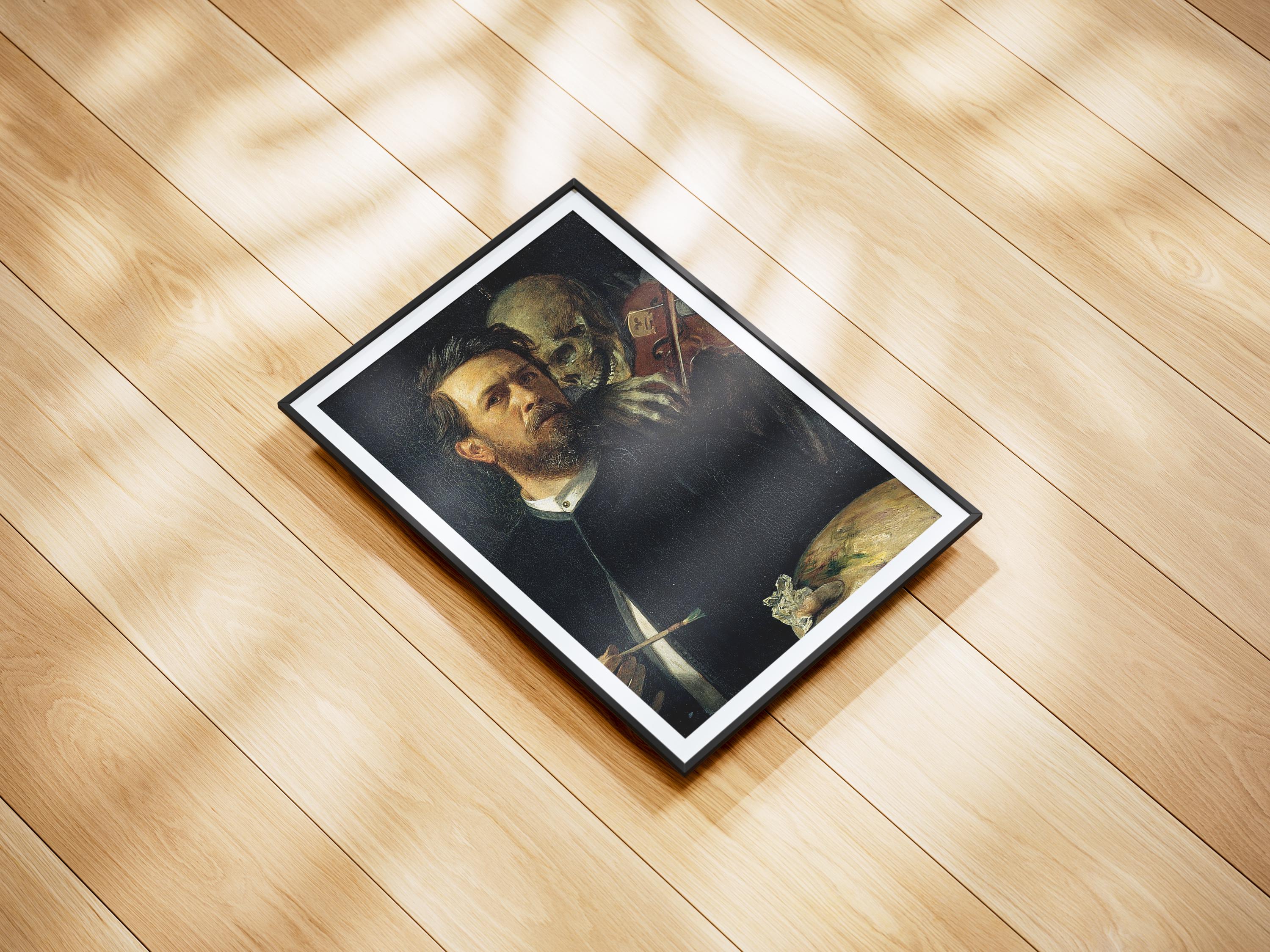 Self-Portrait with Death Playing the Fiddle By Arnold Böcklin | 24 x 36”